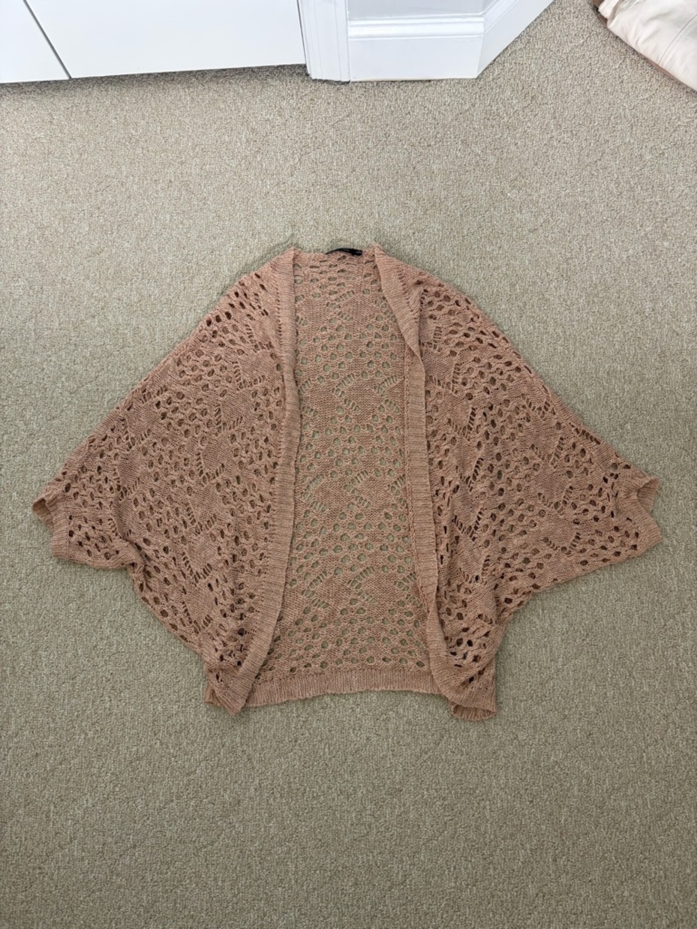 Doe & Rae Open-Knit Cardigan in Dusty Rose - Picture 3 of 5